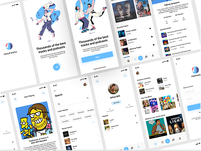 Trapsoul: Music Application app best shot colors ios mobile music musicplayer podcast ui uiux ux