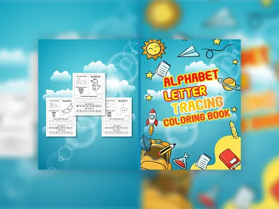 Alphabet Letter Tracing Amazon KDP Coloring Book Cover Design amaazon cover amazon banner book cover cover design cover designer cover template kdp banner kdp cover kdp interior letter cover letter tracing letter tracing cover shop banner shop cover