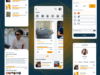 Fundraiser App app app design branding design donation app fundraiser app graphic design illustration logo mockup ui ux vector