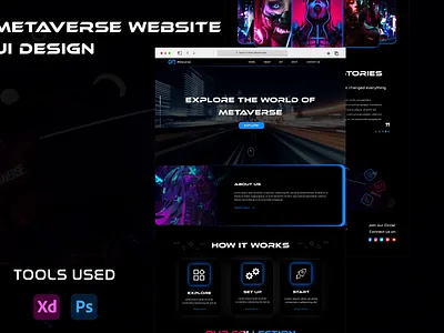 Metaverse Website UI Design graphic design landing page ui meta ui design metaverse metaverse landing page metaverse ui ux nft nft landing page ui ui design