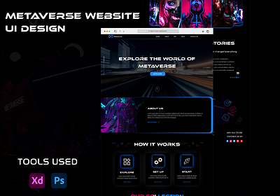 Metaverse Website UI Design graphic design landing page ui meta ui design metaverse metaverse landing page metaverse ui ux nft nft landing page ui ui design