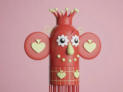 Totti Totem NFT 3d 3dart brand branding character circus design logo nft queen