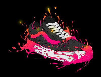 Vans Illustration artwork draw drawing illustration shoes shoes illustration splash vans vans illustration