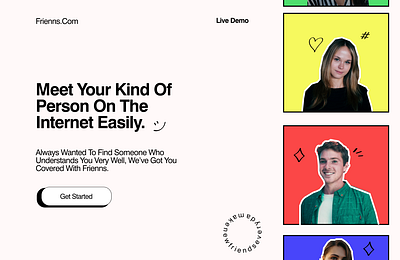 Frienns.com: A Dating App branding ui