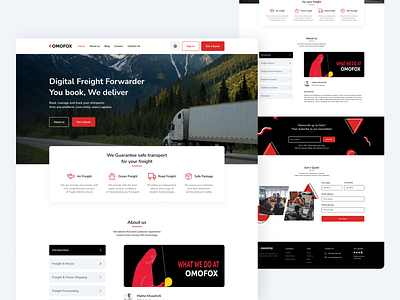 Logistics Company Landing Page branding clean clean design clean ui clean ux design landing page landing page design logistics ui uiux user experience user interface ux web design