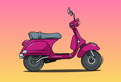 Scooter Bike Illustration graphic design illustration vector