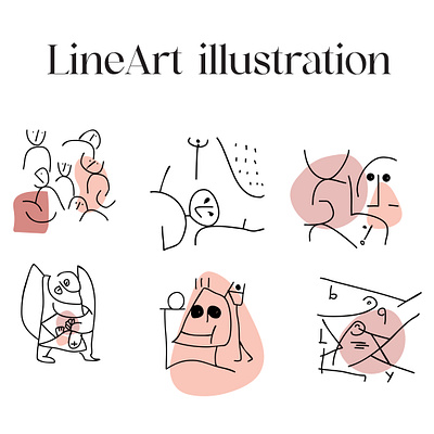 line art illustartion african girl beauty face line art people