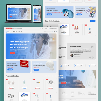 Your Medstore responsive Landing page branding design graphic design illustration ui ux web design