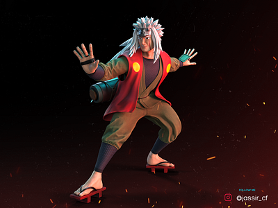 Jiraiya 3d adobe art toy character design character modeling design digitalart fanart fant art game gameart illustration jiraiya naruto render