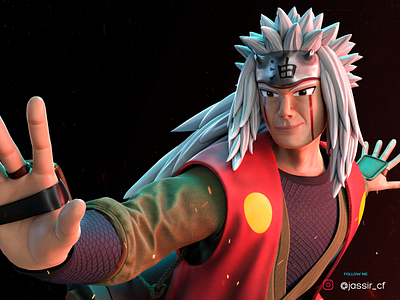 Jiraiya 3d 3d art adobe animation character design character modeling design digitalart fanart game gameart illustration jiraiya naruto render