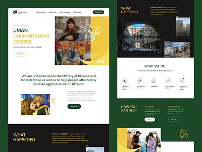 Uman HC Home Page branding design donate humanitarian logo military non profit refugees russiaisaterroriststate standwithukraine stoprussia ui uiux ukraine uman ux volunteering war warinukraine