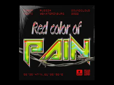 Red color of pain 3d album cover art cd chrome chrometype cover cyber dark ep lp music synthwave techno typography vinyl visual art