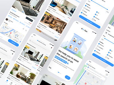 Ko-San | Mobile Apps Finder Apartement apartement apps branding clean design graphic design home house mobile product design real estate rent sell ui ux