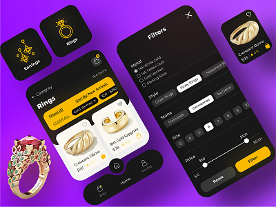 3rd UX for Jewelry App app design shopping app ui ui design ux ux design