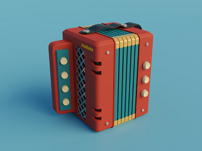 Accordion 3d blender illustration modeling