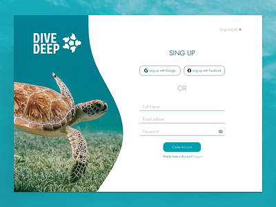 Daily UI 001 DiveDeep Sing Up Page challenge daily ui daily ui 001 dailyui001 design figma sign up signuppage