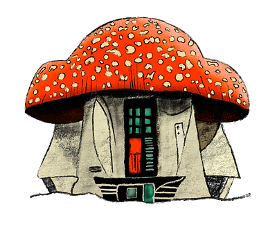 Mushroom house concept illustration. Cartoon style mushroom. creative design graphic design illustration vector