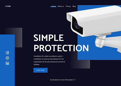 Flynn's video surveillance systems - Hero Block concept camera heropage main page ui video video surveillance systems webdesign