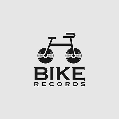 Bike records logo concept bike brand identity branding design illustrator logo logo design minimalist record typography vector