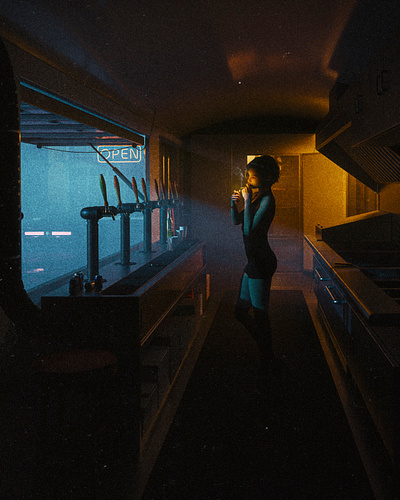 Midnight cigarette 3d car cinema cinematic city dark design digital art