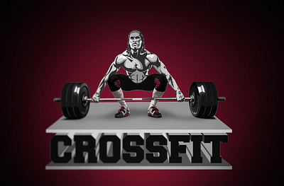 CrossFit Logo in Mascot Style, Pop Art Style physical