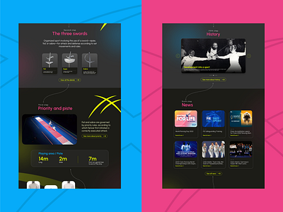 Fencing Sport Website Concept branding color fencing figma illustrator logo mobile photoshop sport ui ui design uxui web website