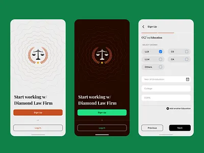 Diamond Law Firm App UI/UX app design ui ux xd
