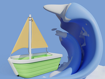 Let's get Sail! 3d 3d blender 3d cute 3d cute sailboat 3d cute ship 3d illustration 3d modeling 3d render 3d sail 3d sailboat 3d ship 3d waves blender character cute sailboat cute ship illustration sail sailboat waves