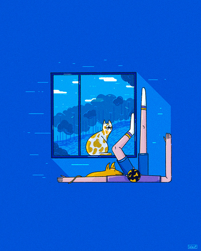 Life with pets :) artist artwork characterdesign design drawing illustration illustrator noise pets procreate window