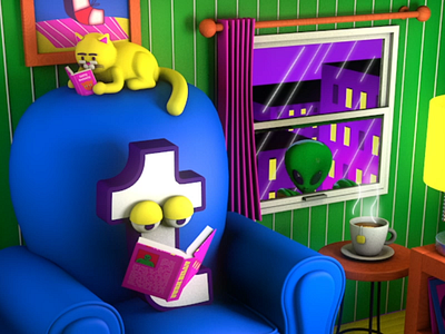 Read a Book Day / Tumblr 3d animation books c4d cat cinema4d gif illustration loop tumblr