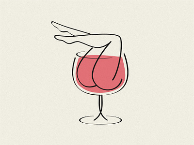 a sexy glass of wine branding design graphic design illustration isotype logo mark ui ux vector