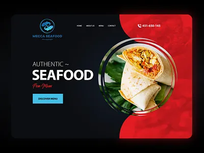 Hero Image Banner - Seafood Restaurant Website adobe photoshop banner design branding dark ui dribbble dribbbleweeklywarmup figma food website graphic design hero image image banner design landing page design modern design restaurant website seafood social media banner ui uidesign web design website design