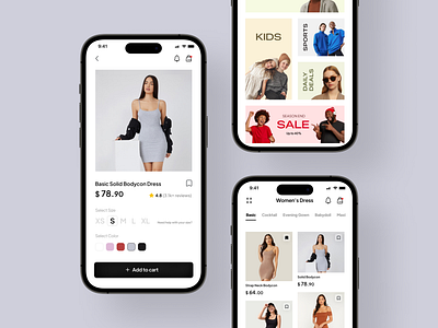 Fashion E-comerce App app application clean ui design e comerce e comerce fashion interface ios ios 16 iphone iphone 14 iphone 14 pro iphone 14 pro max market marketplace mobile shopping ui ux