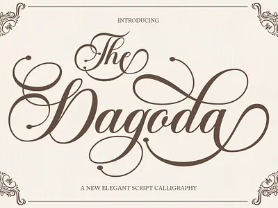 The Dagoda branding calligraphy cards design elegant font illustration lettering logo modern script wedding