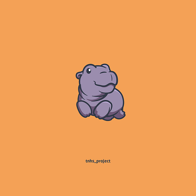 Baby Hippo adorable animation artwork branding cartoon character cute design graphic design hippo hippopotamus illustration logo motion graphics ui