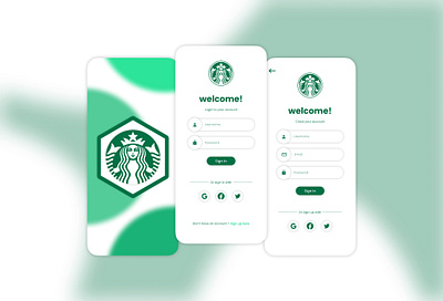 Basic Login Page For STARBUCKS Application app branding design graphic design mobile ui