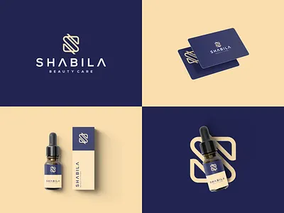 SHABILA BEAUTY CARE branding corporate design grid illustration initial initial logo logo monogram