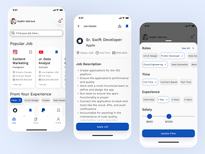 BeQerdja - Job Hunting Apps appdesign appdesigner career design filter job job finding job hunting ui userexperience userinterface ux work working