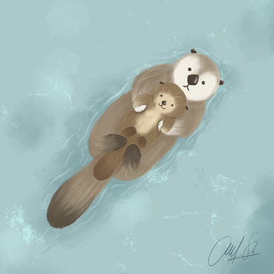 Sea Otter book children illustration sea seaotter