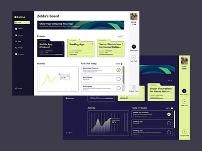 Task Manager Dashboard cosmic dashboard gaming line lists managing minimalistic neon planning project space task ui ux