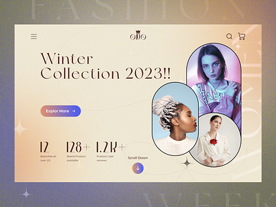 Winter Fashion web header Design clean clothing website fashion fashion app fashion collection fashion header fashion web header fashion website girl fashion girls sneakers gradient color gradient fashion website header hoodies website line fashion design minimal noise design ui design user interface winter fashion