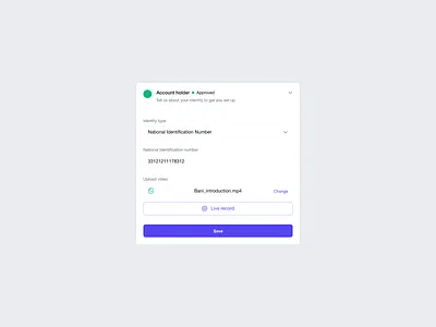 Verification modal - UI Component design fintech minimal onboarding record ui uidesign uiuxdesign ux ux ui verification