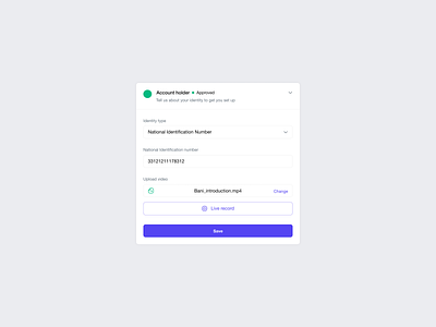 Verification modal - UI Component design fintech minimal onboarding record ui uidesign uiuxdesign ux ux ui verification