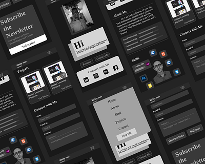 Portfolio Website Mobile View branding dark theme design landing page mobile personal portfolio responsive typography ui ux web web design website