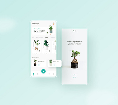 Plants Shop app clean concept design figma inspiration interface mobile modern plants ui uidesign ux