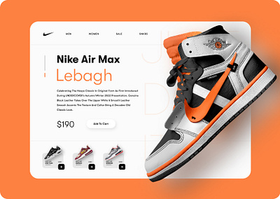 NIKE UI -SNEAKERS 3d branding design graphic design illustration logo nike typography ui ux vector