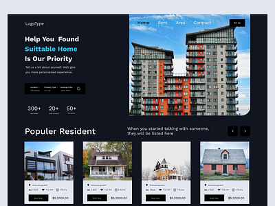 Real Estate Landing Page branding design figma landing page logo page typography ui ux website