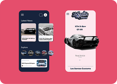 Vehicle Blog/Article App - I app app design branding design graphic design illustration logo mobile app mobiledesign ui ux vector website website design