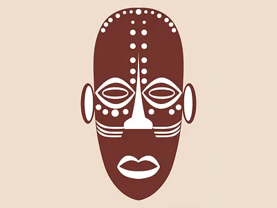 African Wooden Tribal Mask adobe illustrator africa illustration