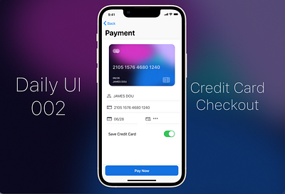 Daily UI 002 - Credit Cart Checkout checkout credit card credit card checkout daily ui daily ui 002 dailyui002 ios